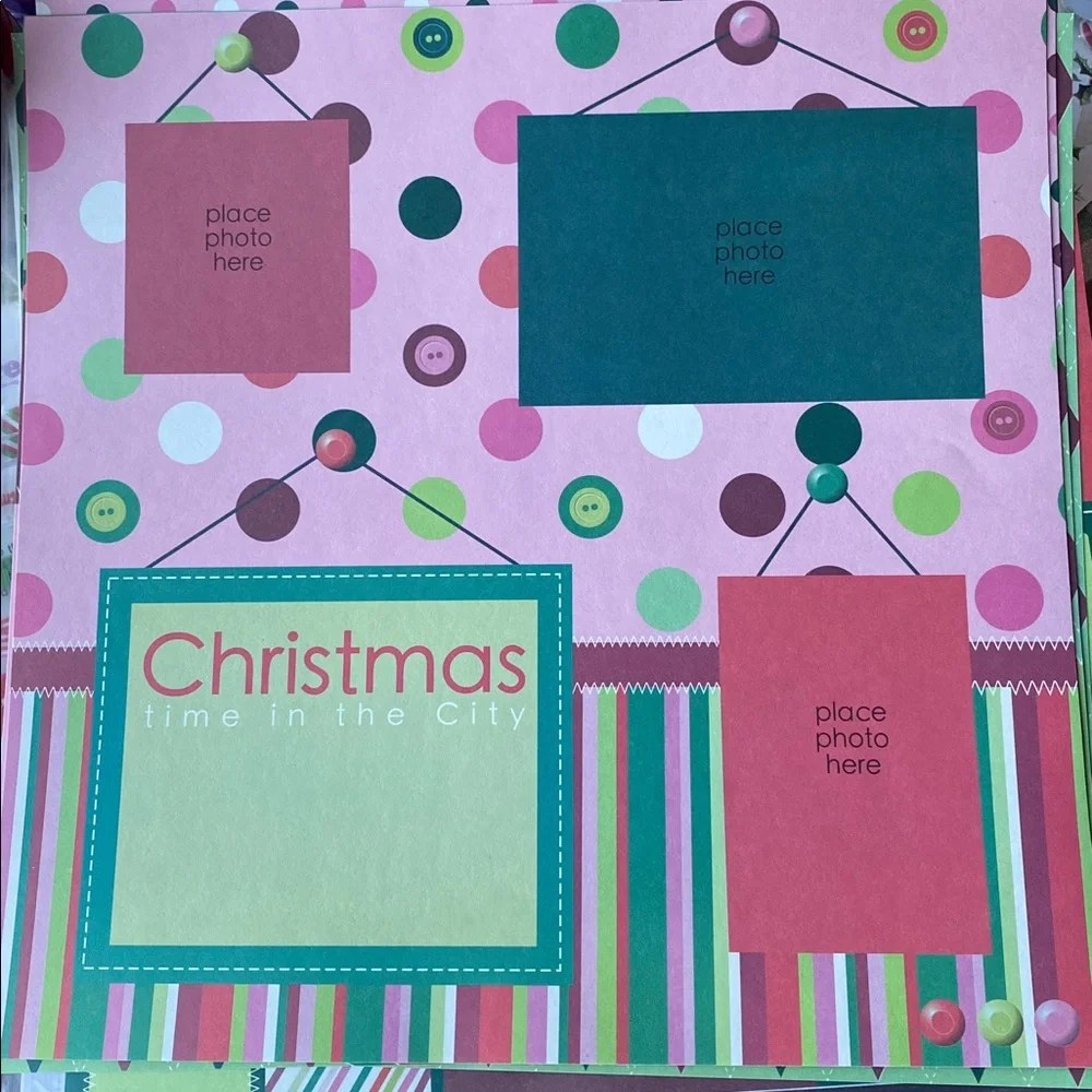 Christmas Junk Journal Kit Scrapbook Paper Ribbons Embellishments Craft Bundle